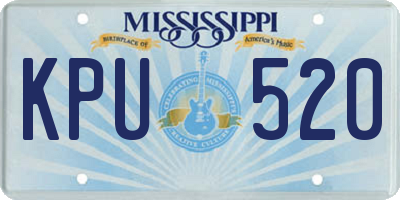 MS license plate KPU520