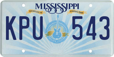 MS license plate KPU543