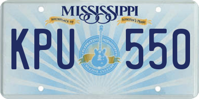MS license plate KPU550