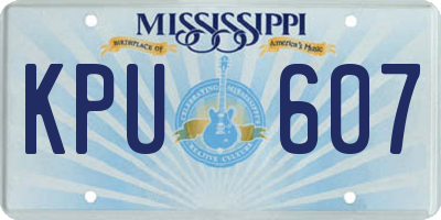 MS license plate KPU607