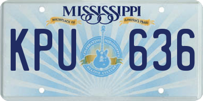 MS license plate KPU636