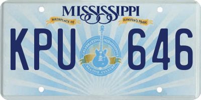 MS license plate KPU646