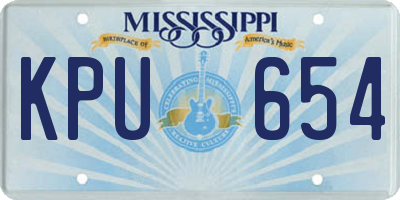 MS license plate KPU654