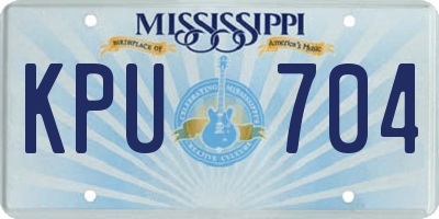 MS license plate KPU704