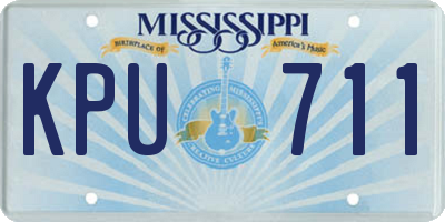 MS license plate KPU711