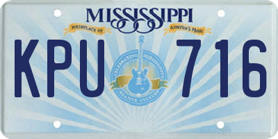 MS license plate KPU716