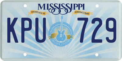 MS license plate KPU729