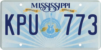 MS license plate KPU773