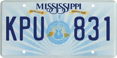 MS license plate KPU831