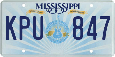 MS license plate KPU847