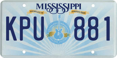 MS license plate KPU881