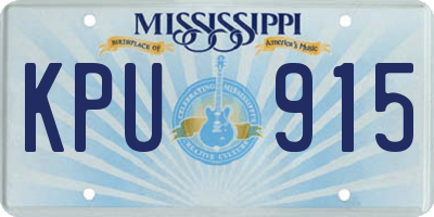 MS license plate KPU915