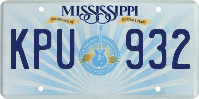 MS license plate KPU932
