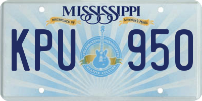 MS license plate KPU950