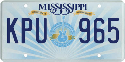 MS license plate KPU965