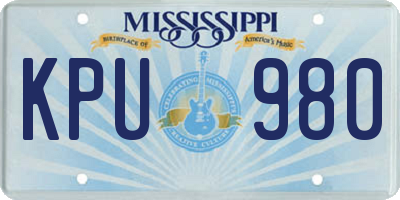 MS license plate KPU980