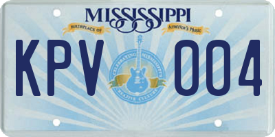 MS license plate KPV004