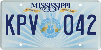 MS license plate KPV042