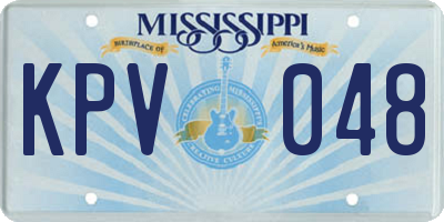 MS license plate KPV048