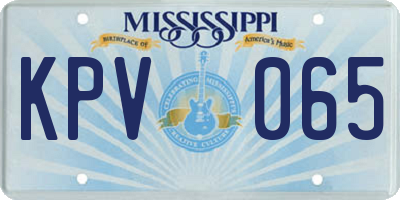 MS license plate KPV065