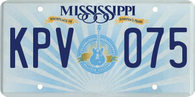 MS license plate KPV075