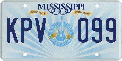 MS license plate KPV099