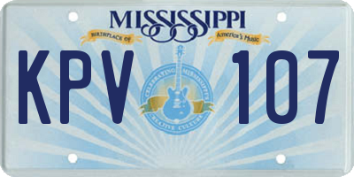 MS license plate KPV107