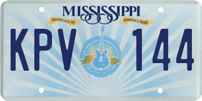 MS license plate KPV144