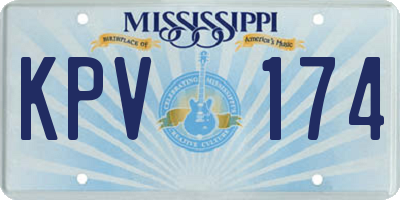 MS license plate KPV174