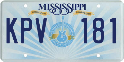MS license plate KPV181