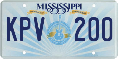 MS license plate KPV200