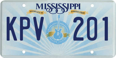 MS license plate KPV201