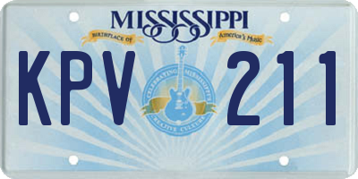 MS license plate KPV211
