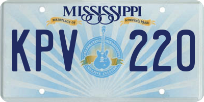 MS license plate KPV220