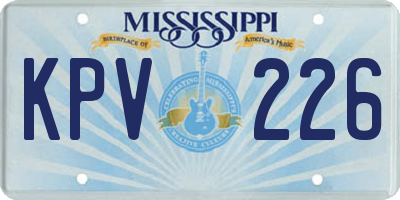 MS license plate KPV226