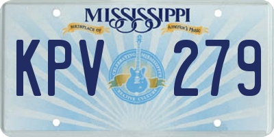 MS license plate KPV279