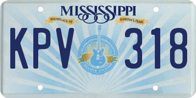 MS license plate KPV318