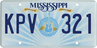 MS license plate KPV321