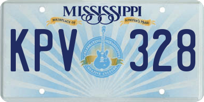 MS license plate KPV328