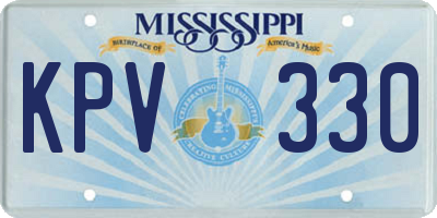 MS license plate KPV330