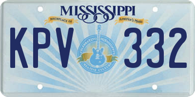 MS license plate KPV332