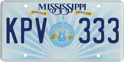 MS license plate KPV333