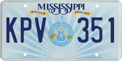 MS license plate KPV351