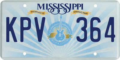 MS license plate KPV364