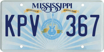 MS license plate KPV367