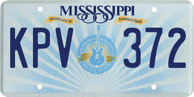 MS license plate KPV372