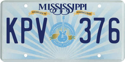 MS license plate KPV376