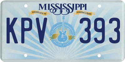 MS license plate KPV393