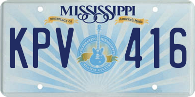 MS license plate KPV416