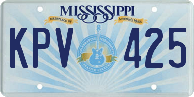 MS license plate KPV425